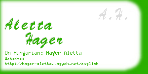 aletta hager business card